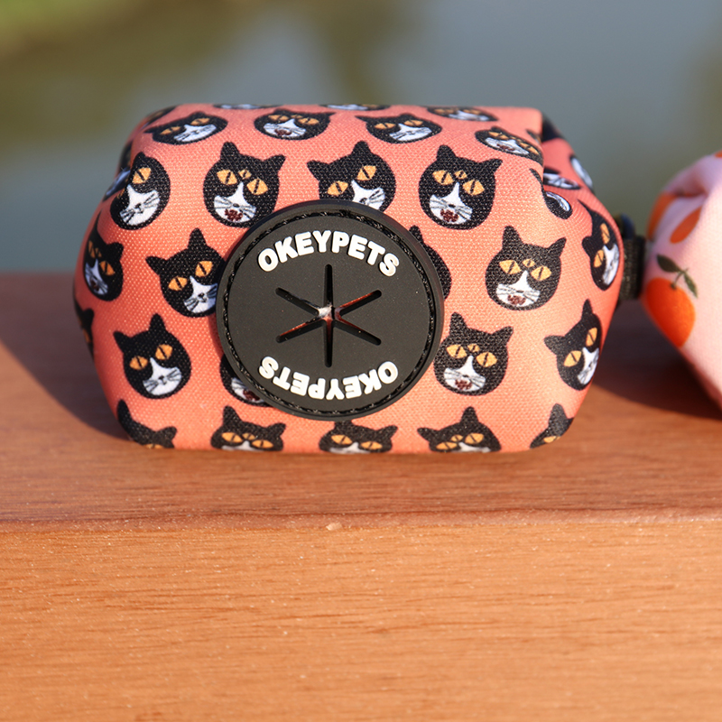 OKEYPETS Pochette porte-sacs à déjections canines personnalisée avec distributeur de sacs poubelle écologiques pour litière et animaux de compagnie 15