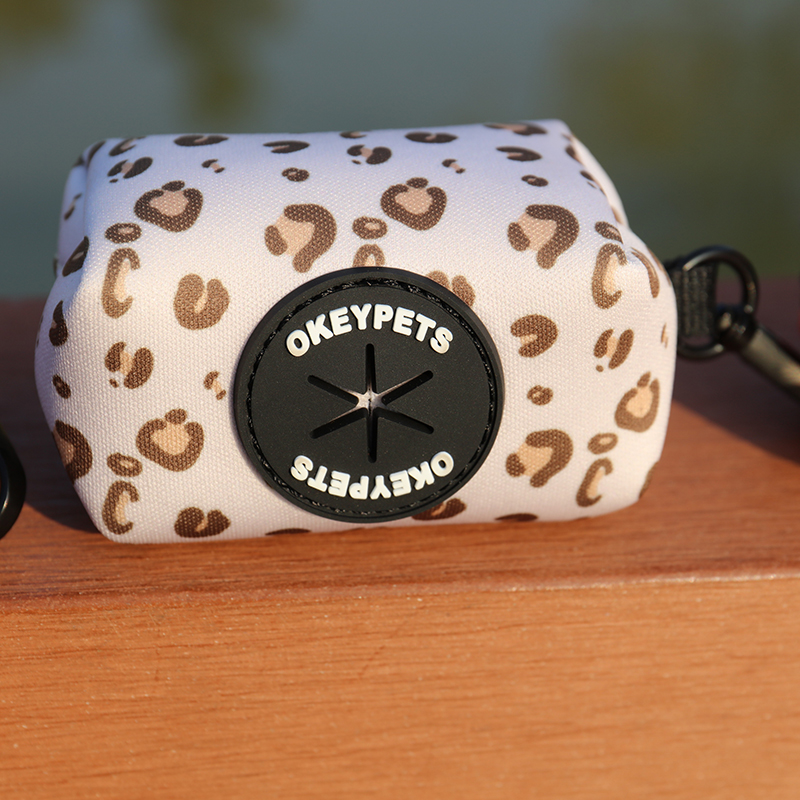 OKEYPETS Pochette porte-sacs à déjections canines personnalisée avec distributeur de sacs poubelle écologiques pour litière et animaux de compagnie 17