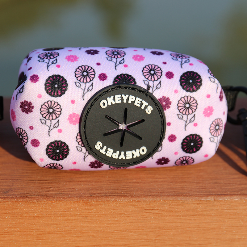 OKEYPETS Pochette porte-sacs à déjections canines personnalisée avec distributeur de sacs poubelle écologiques pour litière et animaux de compagnie 16