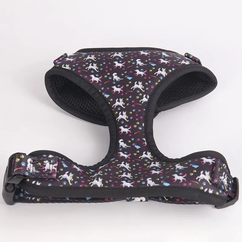 Cartoon Print Neoprene Dog Harness - No Pull, Comfortable, Fashionable 3