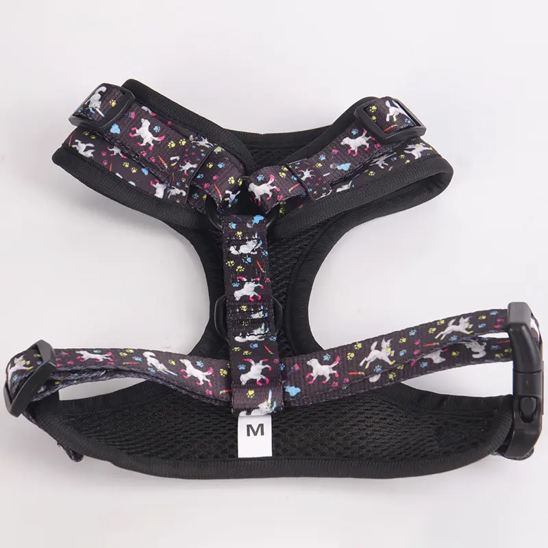 Cartoon Print Neoprene Dog Harness - No Pull, Comfortable, Fashionable 4