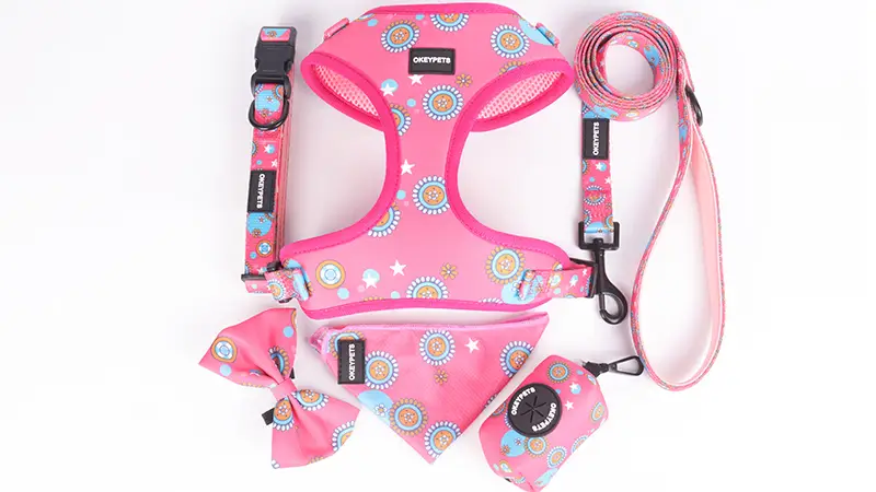 OKEYPETS 6-dielna nastaviteľná vesta, odolný postroj na psa, vodítko a obojok, sada pre stredne veľké psy, tréning, chôdzu a beh 1