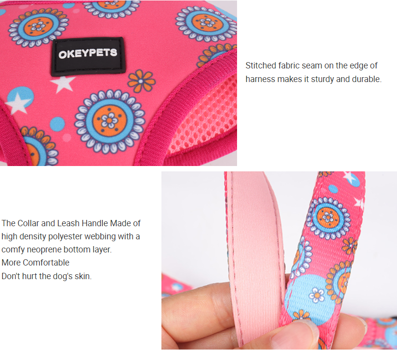 OKEYPETS 6-dielna nastaviteľná vesta, odolný postroj na psa, vodítko a obojok, sada pre stredne veľké psy, tréning, chôdzu a beh 11