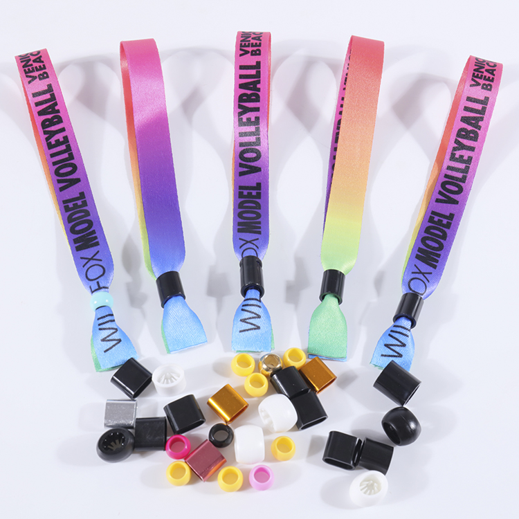 Bracelets en tissu personnalisés à petit prix pour festivals et événements, en polyester tissé RPET 28