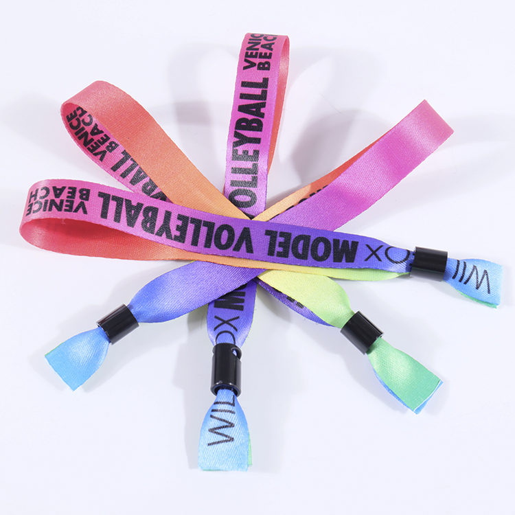 Bracelets en tissu personnalisés à petit prix pour festivals et événements, en polyester tissé RPET 13