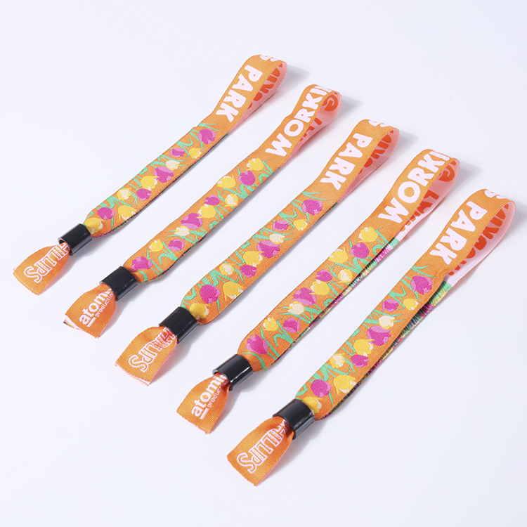 Bracelets en tissu personnalisés à petit prix pour festivals et événements, en polyester tissé RPET 9
