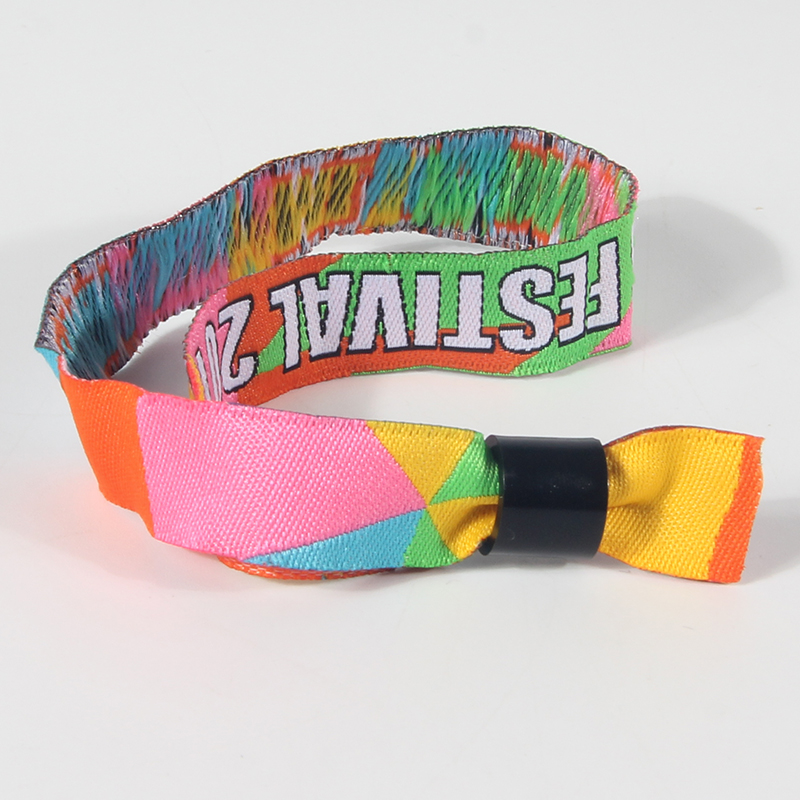 Bracelets en tissu personnalisés à petit prix pour festivals et événements, en polyester tissé RPET 14