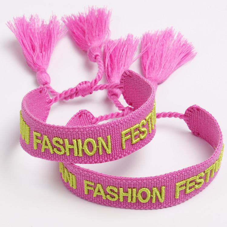 Bracelets en tissu personnalisés à petit prix pour festivals et événements, en polyester tissé RPET 31