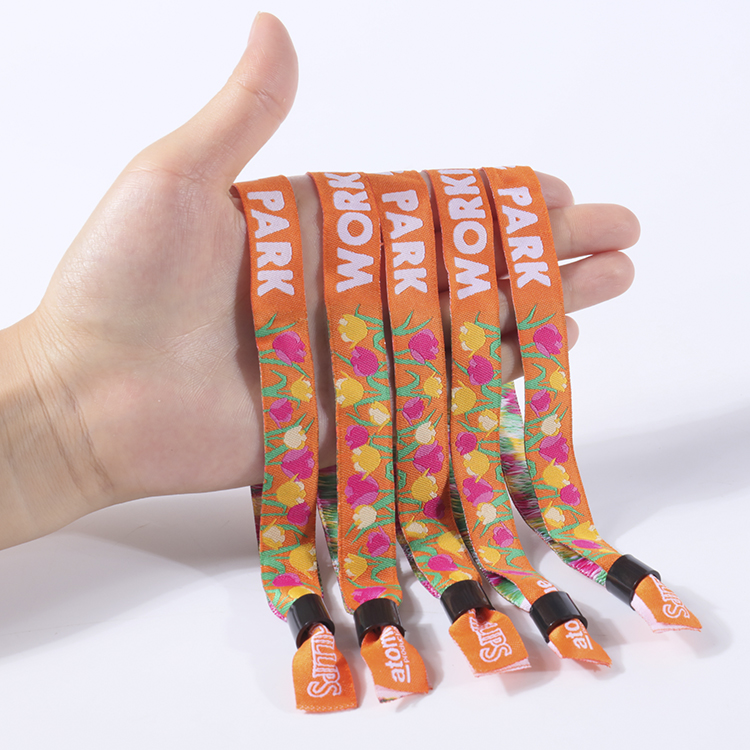 Bracelets en tissu personnalisés à petit prix pour festivals et événements, en polyester tissé RPET 10