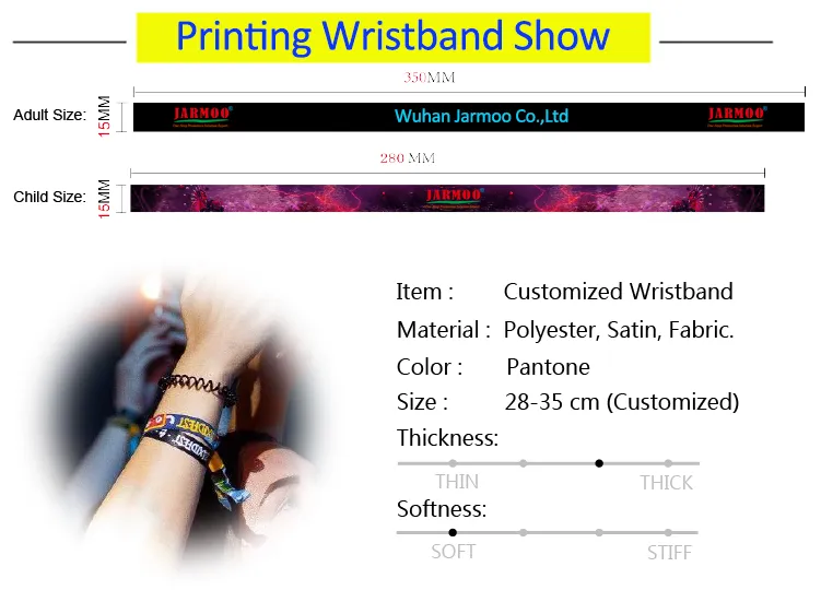 Bracelets en tissu personnalisés à petit prix pour festivals et événements, en polyester tissé RPET 11