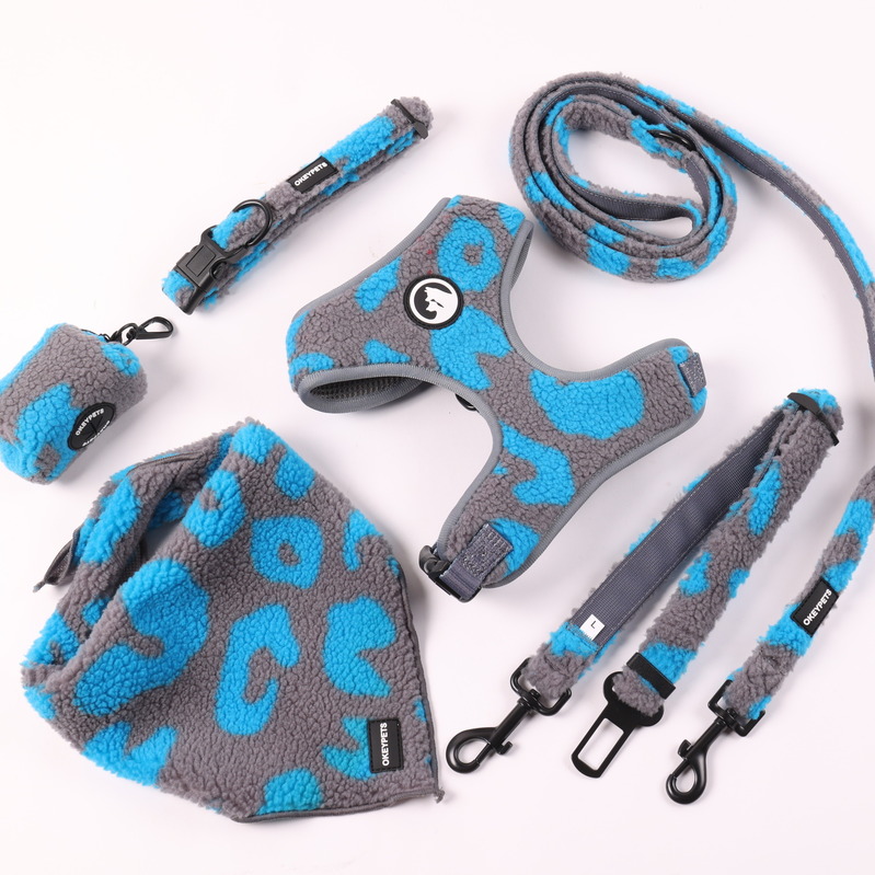 Ensemble harnais pour chien Sherpa en vente en gros, nouveau modèle tendance à ouverture rapide, sans traction et réglable, avec collier et harnais doux en Sherpa. 20