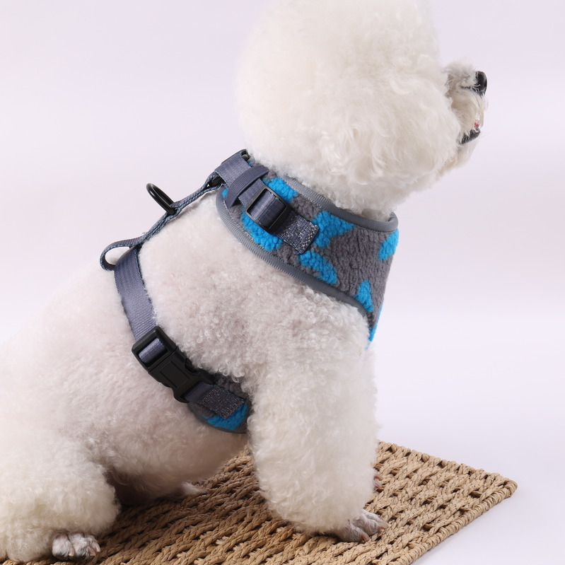Ensemble harnais pour chien Sherpa en vente en gros, nouveau modèle tendance à ouverture rapide, sans traction et réglable, avec collier et harnais doux en Sherpa. 15