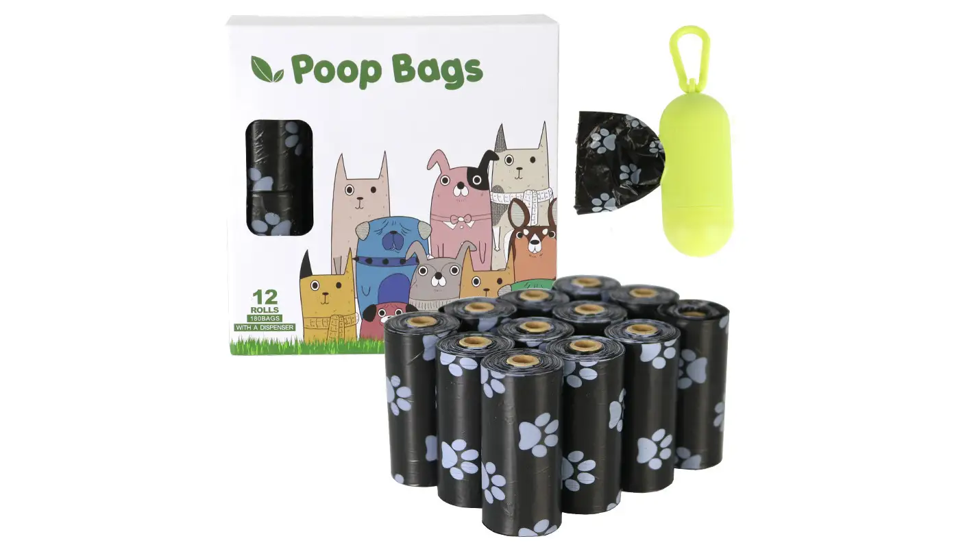 OKEYPETS Sac à déjections canines 100 % écologique, compostable et biodégradable, avec distributeur 1