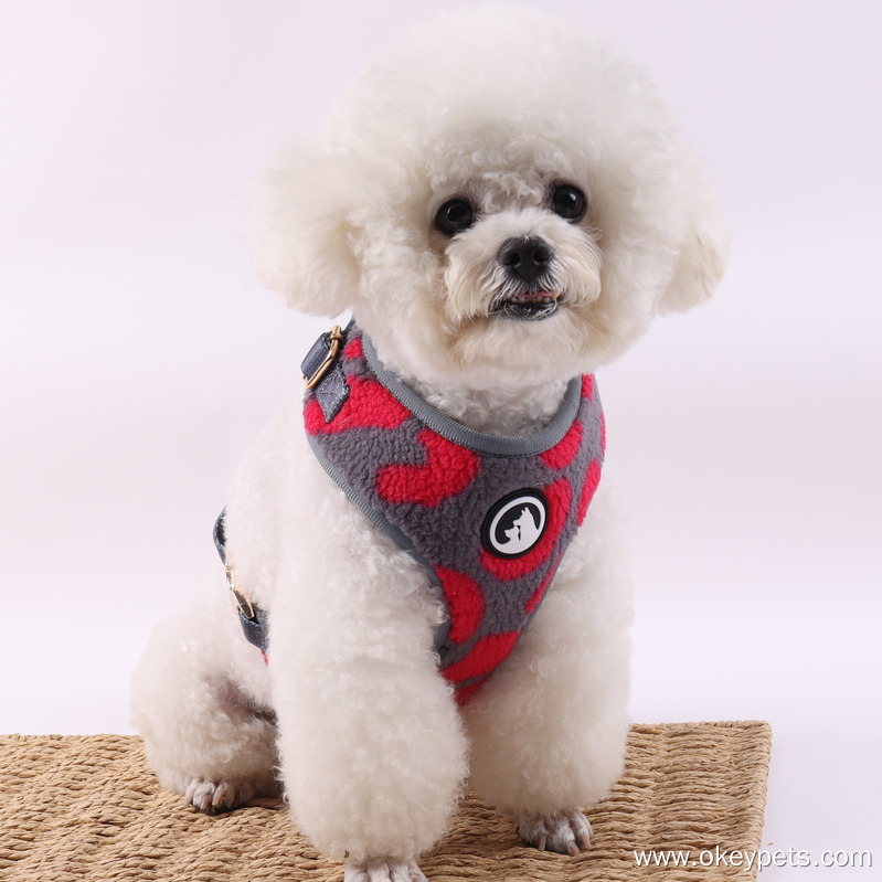 OKEYPETS Accessoires pour animaux de compagnie Harnais pour chien Sherpa couleur unie, anti-traction, avec longue laisse à dégagement rapide 25