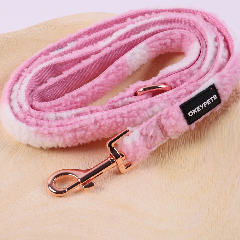 OKEYPETS Accessoires pour animaux de compagnie Harnais pour chien Sherpa couleur unie, anti-traction, avec longue laisse à dégagement rapide 16