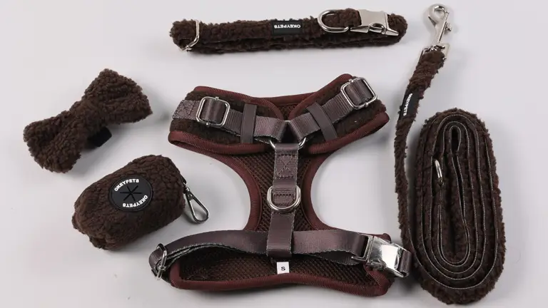 OKEYPETS Állítható Sherpa kutyahám, egyedi címkével, póráz nyakörv, közepes méretű kutyáknak 1