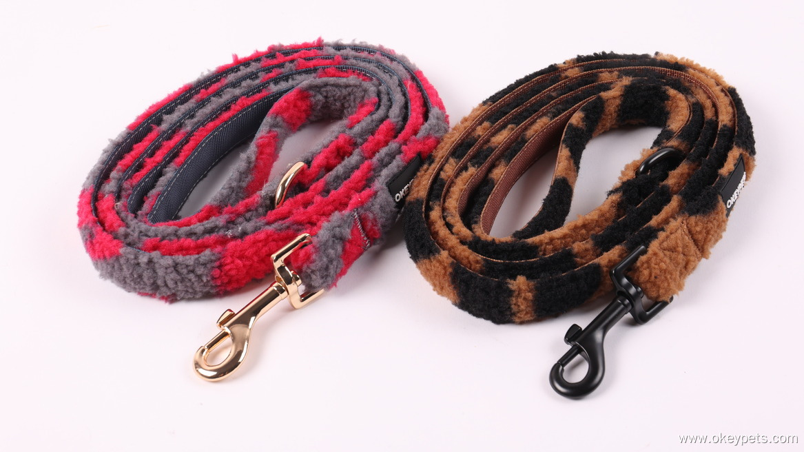 Harnais pour chien de haute qualité en sherpa, motif léopard et peluche, anti-traction. 13