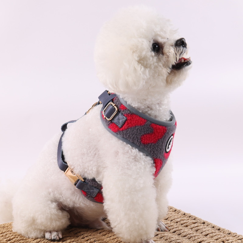 Ensemble harnais pour chien Teddy Sherpa, fabricant neuf, collier et laisse personnalisés avec logo, maille douce et rembourrée pour l'hiver. 15