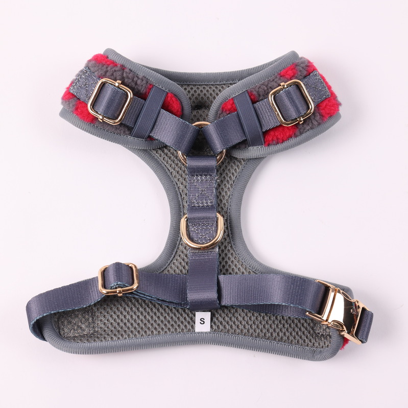 Ensemble harnais pour chien Teddy Sherpa, fabricant neuf, collier et laisse personnalisés avec logo, maille douce et rembourrée pour l'hiver. 14