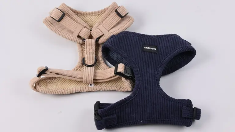 Harnais en velours côtelé résistant, harnais anti-traction pour chiot avec boucle métallique 1