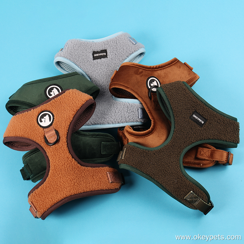 Harnais pour chien OKEYPETS personnalisé en polaire sherpa douce et chaude 8