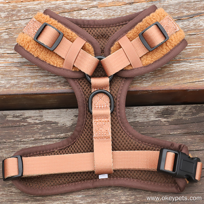 Harnais pour chien OKEYPETS personnalisé en polaire sherpa douce et chaude 14