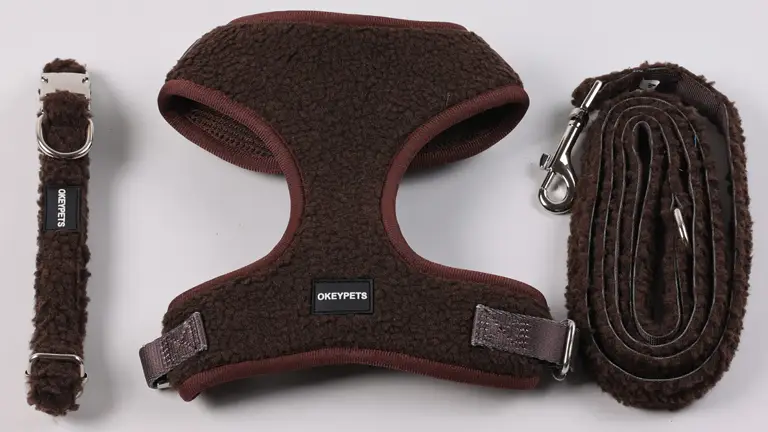 Harnais de luxe pour chien OKEYPETS 2023, fournisseur d'animaux de compagnie. Harnais Sherpa ajustable, noir pur, avec boucle en métal. 1