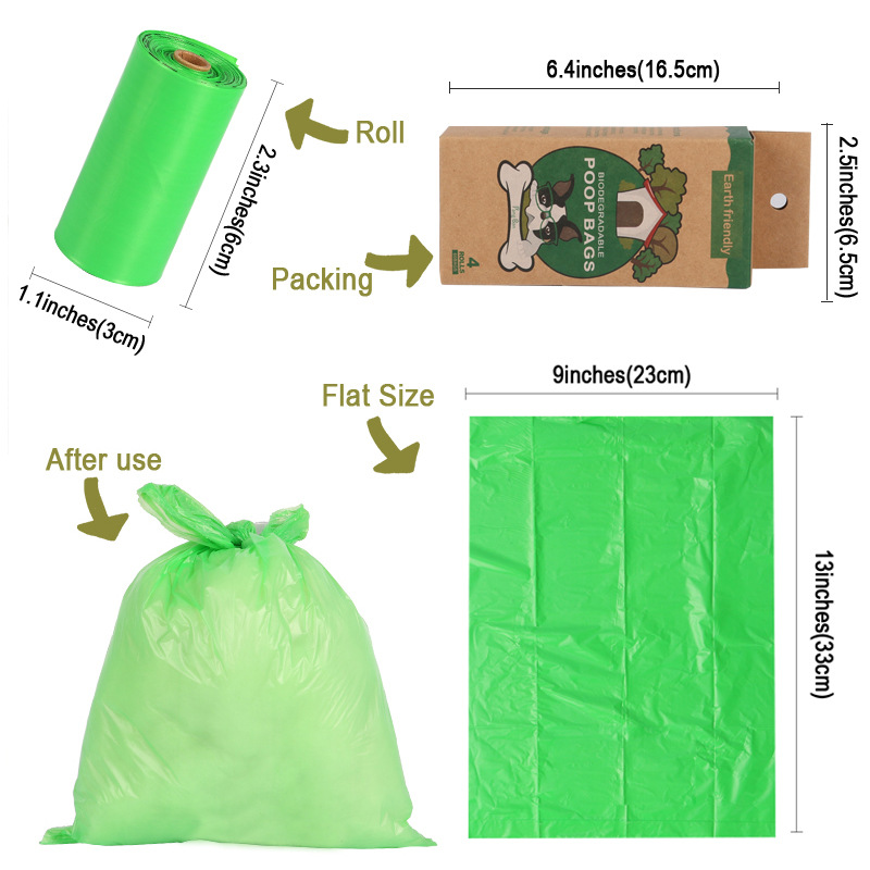 Best OKEYPETS 100% Eco Friendly Compostable Biodegradable Custom Pet Dog Waste Poop Bag with Dispenser 18