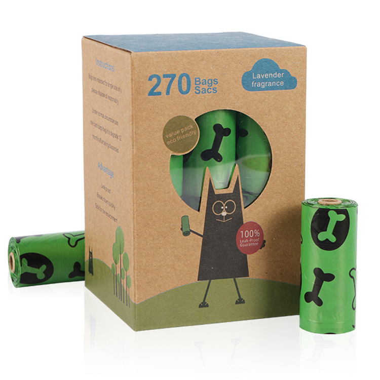 OKEYPETS Rouleaux de sacs poubelle en plastique compostables 100 % biodégradables pour déjections canines, fabriqués en usine 15