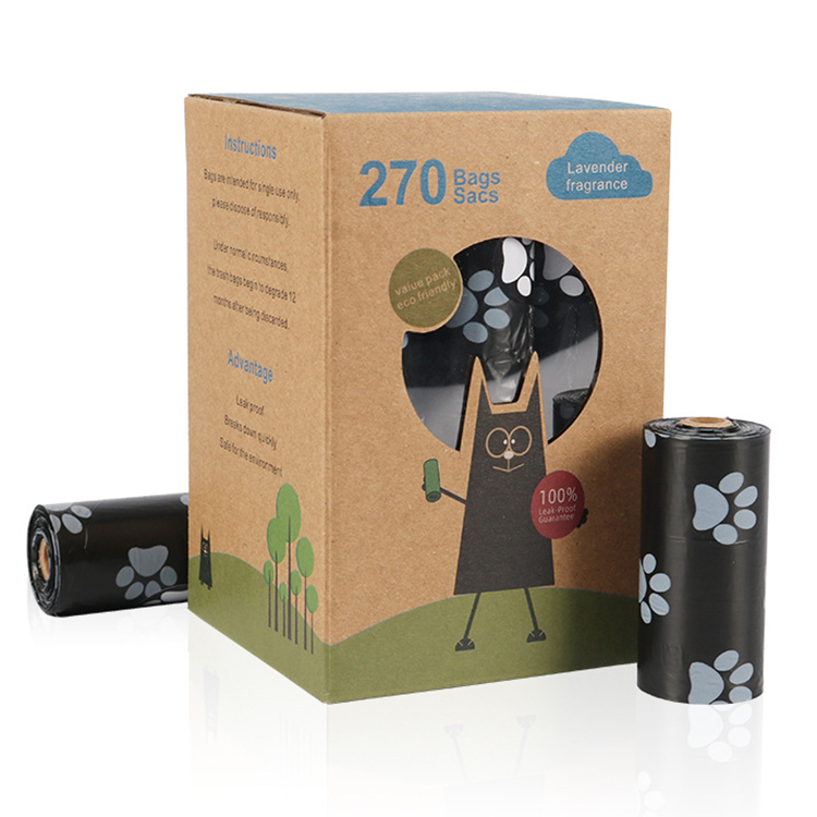 OKEYPETS Rouleaux de sacs poubelle en plastique compostables 100 % biodégradables pour déjections canines, fabriqués en usine 16