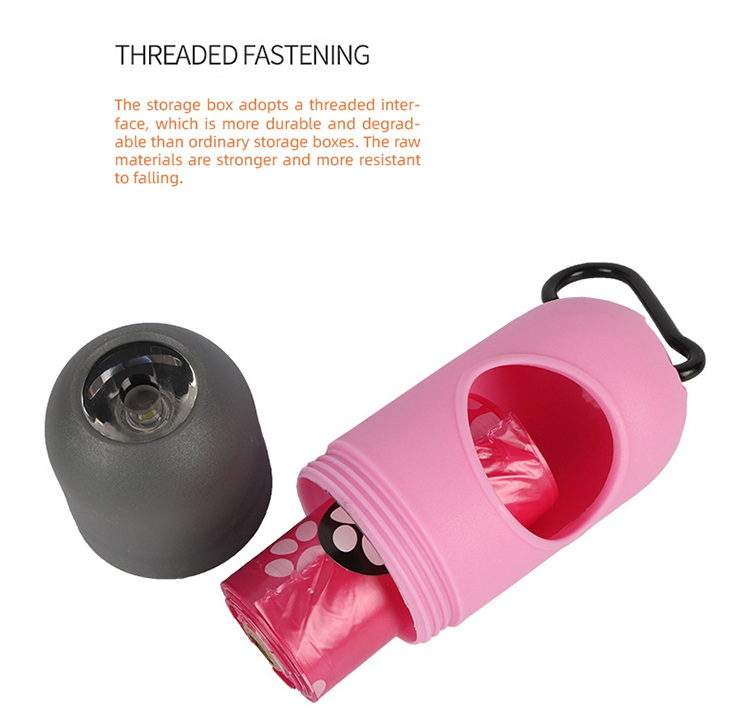 Светодиодный фонарик OKEYPETS в форме таблетки, диспенсер для пакетов для собачьих экскрементов с батарейкой-кнопкой. 18