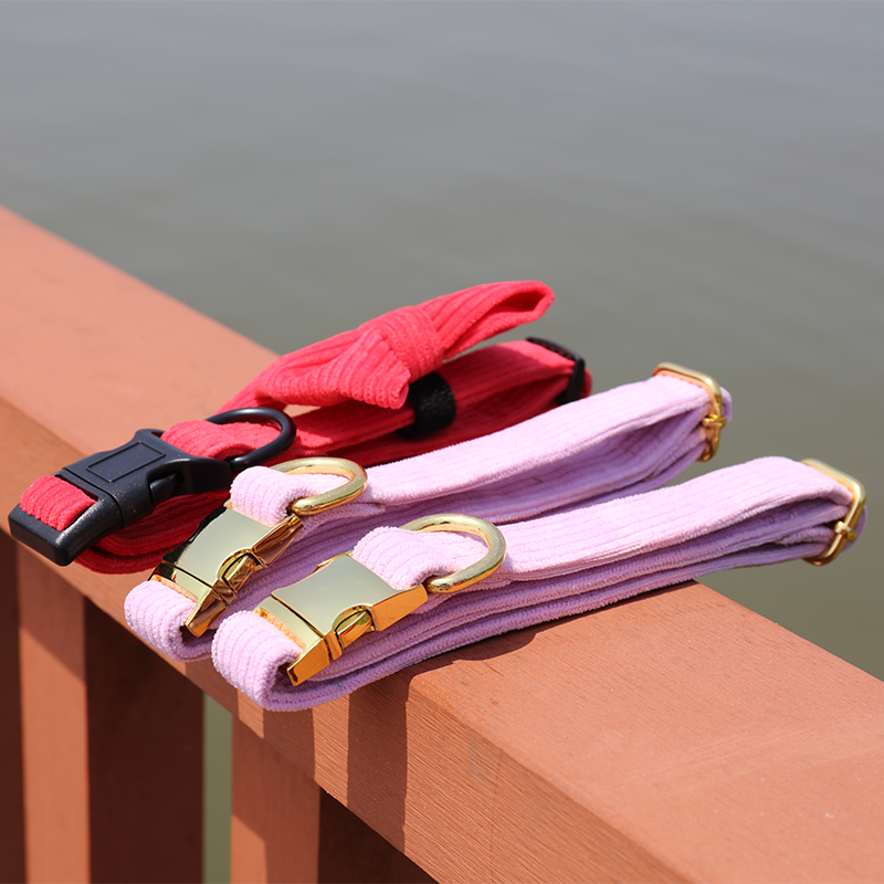 OKEYPETS-Puha, kordbársony szövetből készült, hálós, párnázott, állítható bársonyos kordbársony nyakörv, pórázkészlet, kordbársony kutyahám-készlet 9