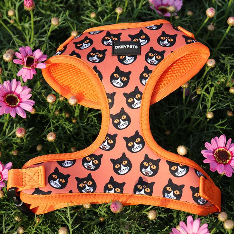 OKEYPETS Pettorina per cani in neoprene con stampa a sublimazione personalizzata in poliestere con marchio etichetta in PVC 8