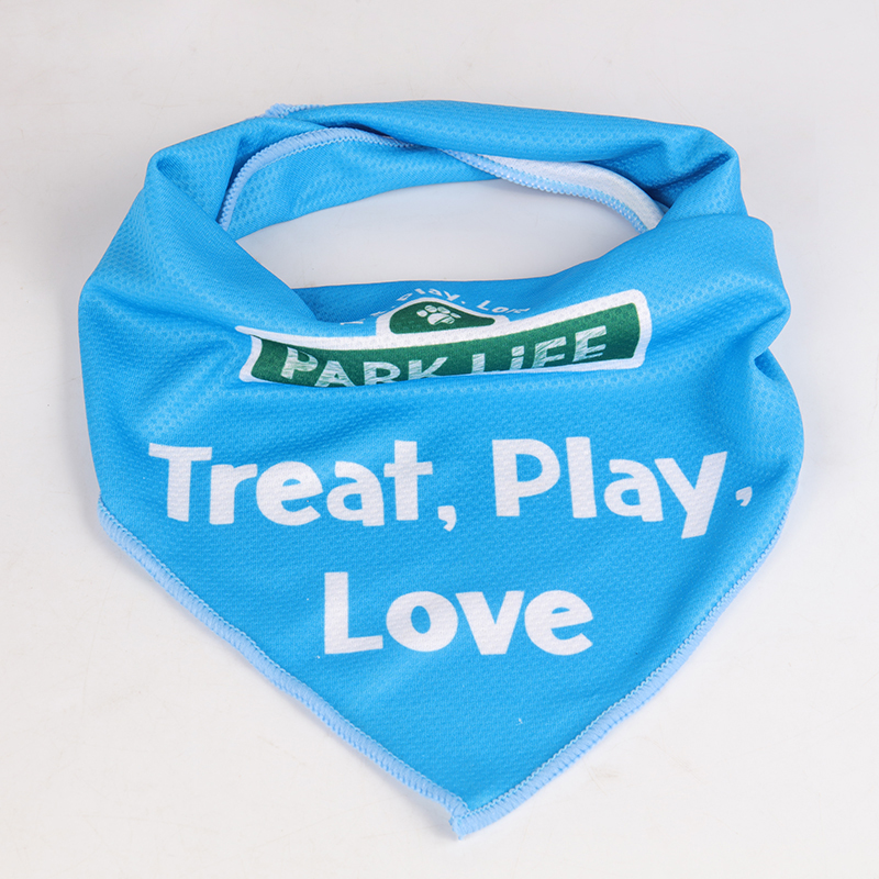 OKEYPETS - Bandana d'été pour chien, en polyester respirant et doux, avec logo personnalisé et bandana triangulaire. 10