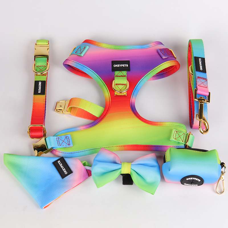 OKEYPETS - Écharpe/bandana réversible personnalisée avec logo OKEYPETS imprimé chien, en polyester vierge et ajustable, idéale pour Halloween et Noël. Bandana pour animaux de compagnie. 17