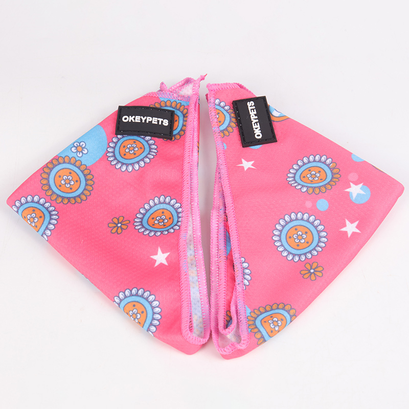 OKEYPETS - Bandana triangulaire lavable, ajustable et réversible pour chien OKEYPETS, avec logo imprimé et motif personnalisé 15