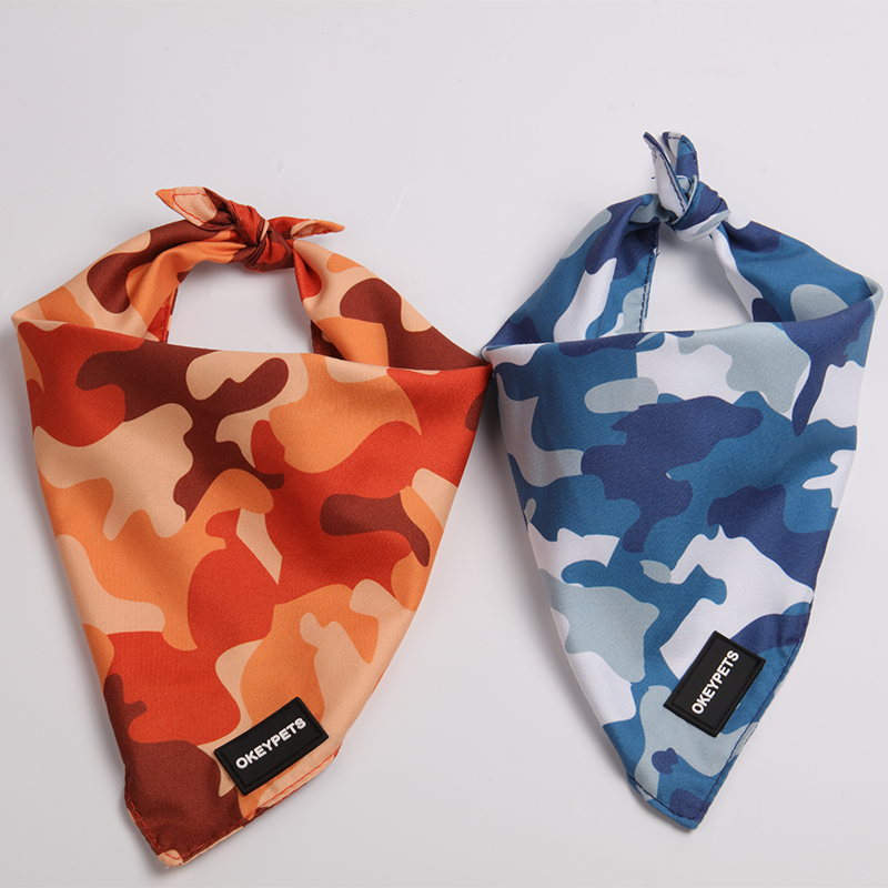 OKEYPETS - Écharpes triangulaires en coton doux et tendance, imprimées, lavables et respirantes, pour animaux de compagnie. 11