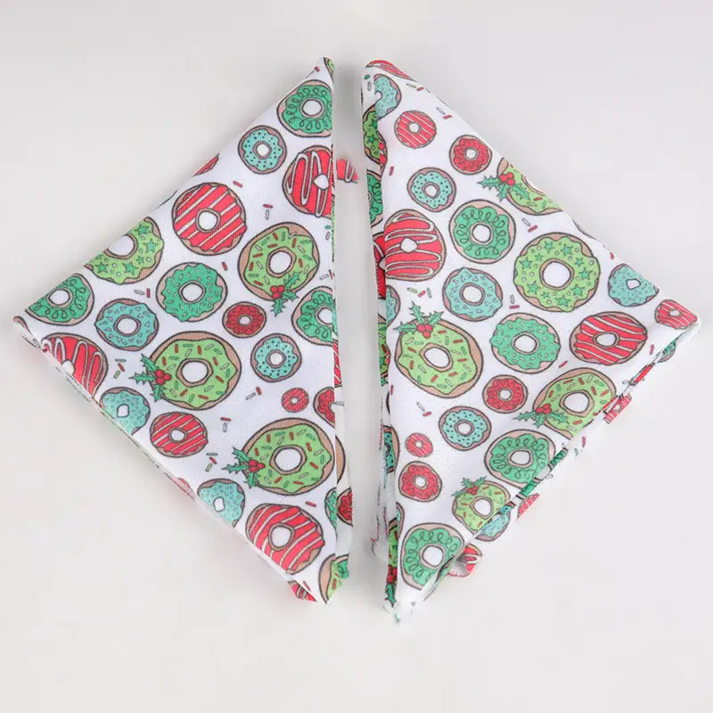 OKEYPETS - OKEYPETS Priedušná trojuholníková obojstranná šatka pre psa s voľným dizajnom, vianočná šatka pre domáce zvieratá 1