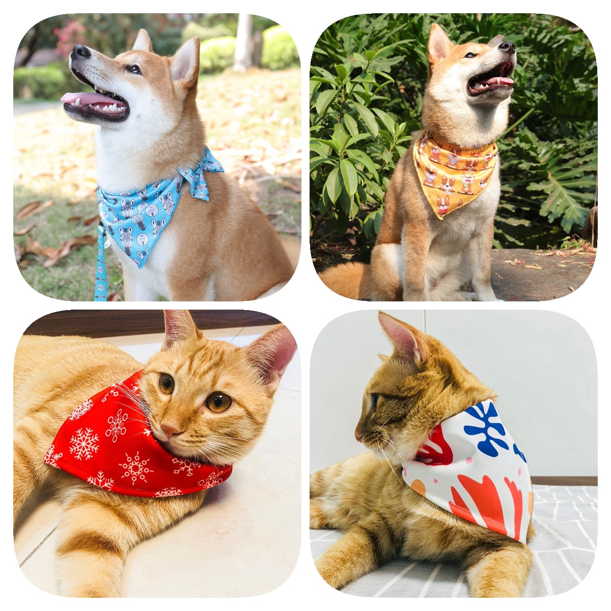 OKEYPETS - OKEYPETS OEM Trianguli Luxuriosi Impressi Plani Designum Personalizatum Aestivum Refrigerans Fasciae Canum Animalium Domesticorum 21