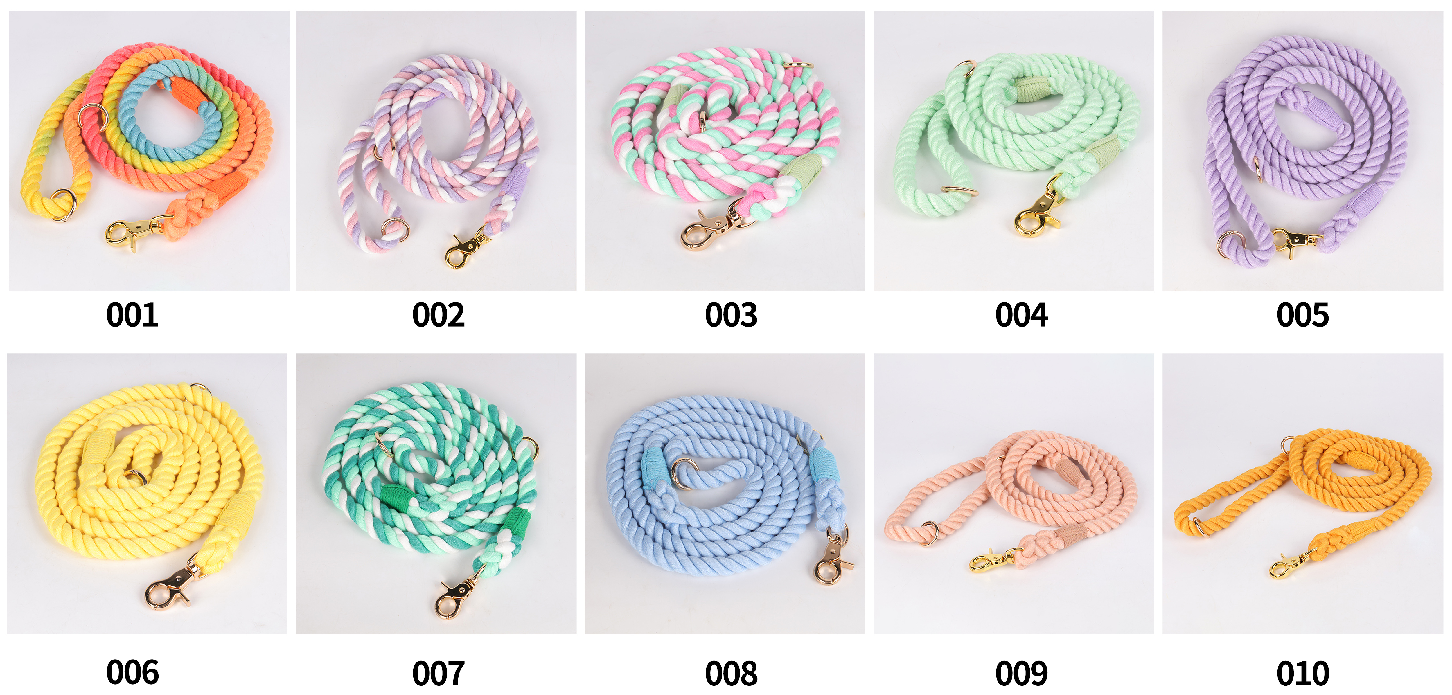 Guinzaglio per animali domestici multicolore, resistente, in cotone intrecciato, resistente e durevole, per cani, disponibile in magazzino. 15