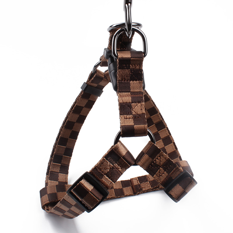 Harnais pour chien en polyester de haute qualité, personnalisable, vente en gros, modèle treillis. 8