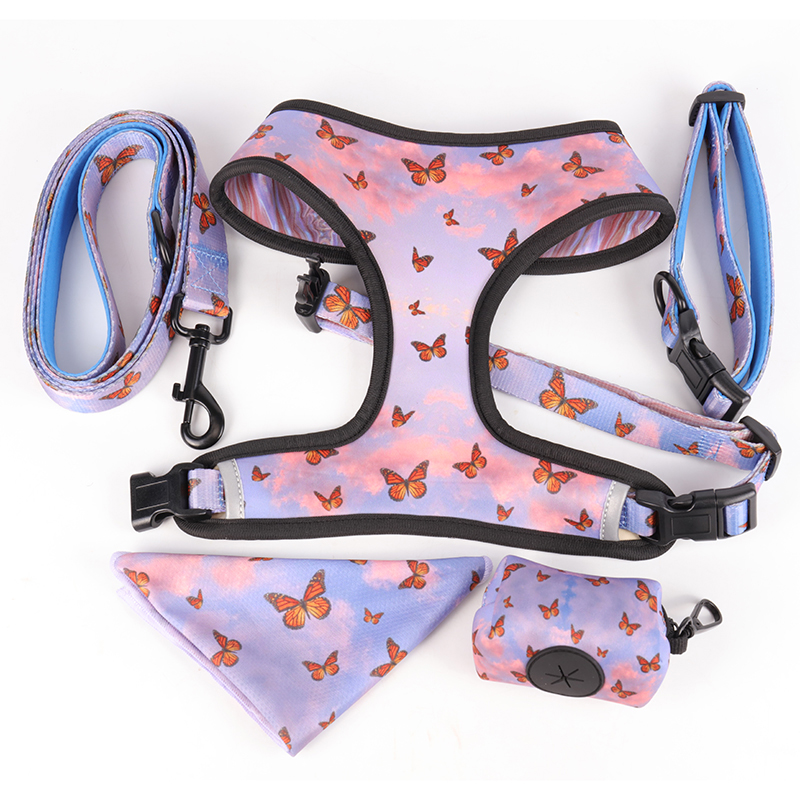 Harnais pour chien en polyester de haute qualité, personnalisable, vente en gros, modèle treillis. 19