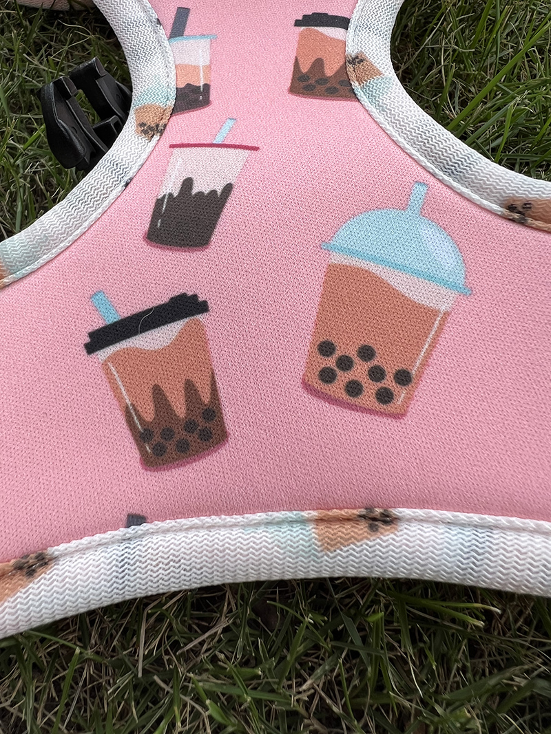 OKEYPETS High Quality Dog Harness Soft Custom Logo Soild Color Pink Sublimation Dog Harness Set 10