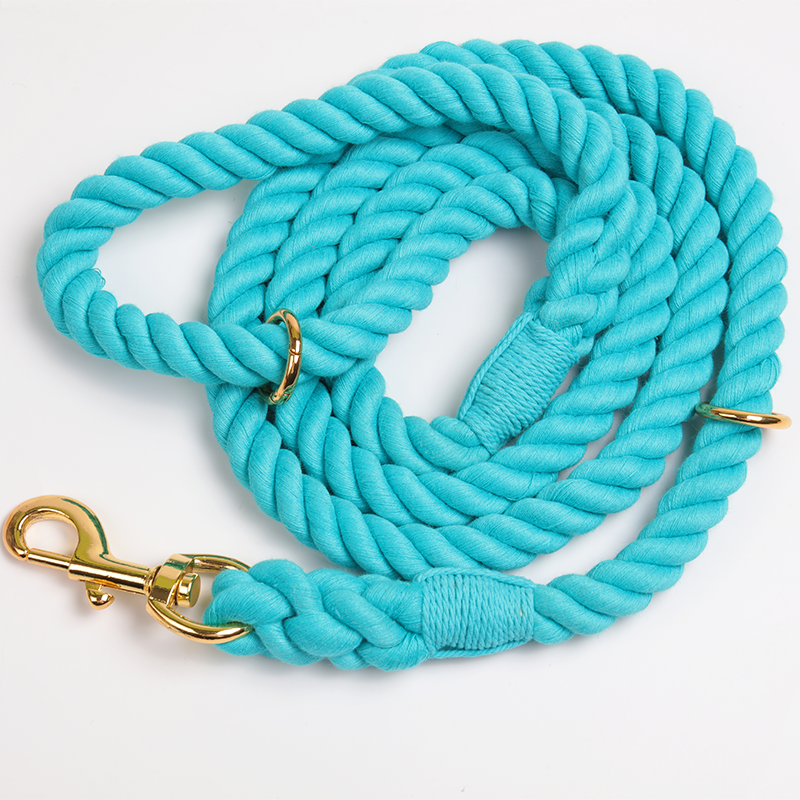 OKEYPETS Laisse pour chien en corde de coton faite main, rose ombré multicolore, idéale pour un mariage avec une fille. 22