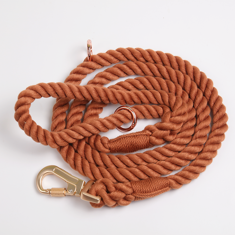 OKEYPETS Laisse pour chien en corde de coton faite main, rose ombré multicolore, idéale pour un mariage avec une fille. 15