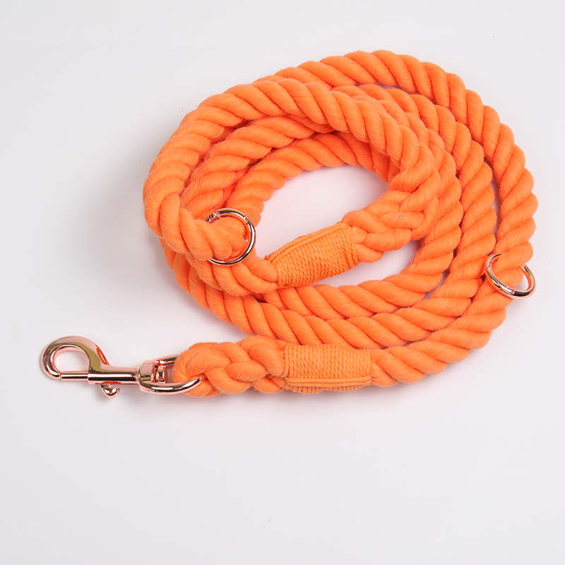 OKEYPETS Laisse pour chien en corde de coton faite main, rose ombré multicolore, idéale pour un mariage avec une fille. 19