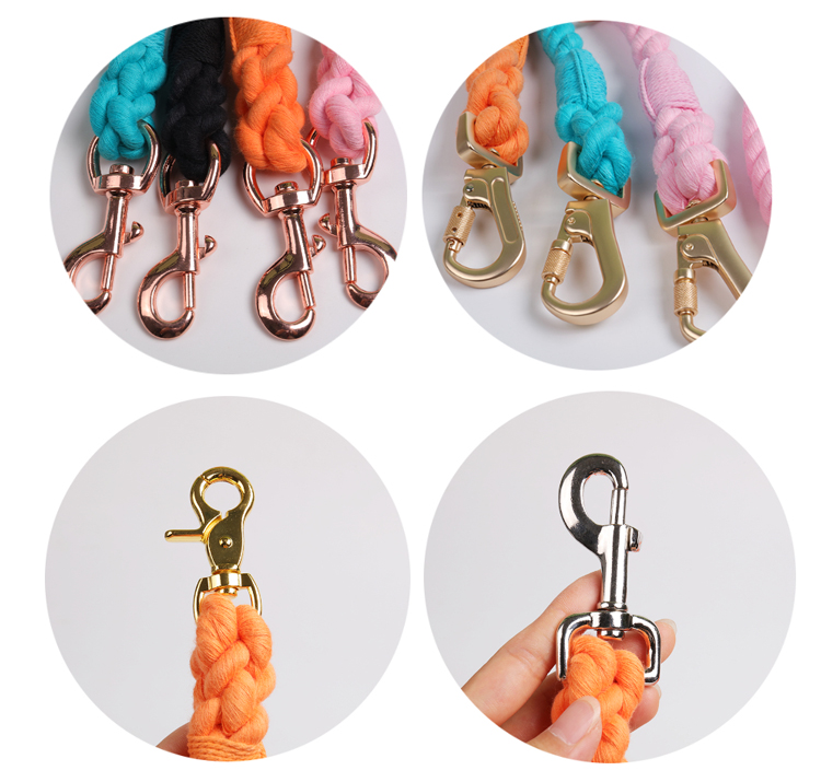 OKEYPETS Laisse pour chien en corde de coton faite main, rose ombré multicolore, idéale pour un mariage avec une fille. 23