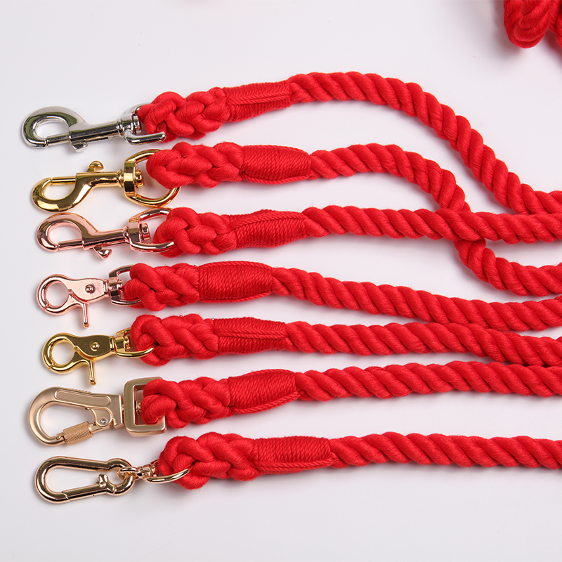 OKEYPETS Laisse pour chien en corde de coton faite main, rose ombré multicolore, idéale pour un mariage avec une fille. 11