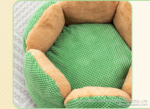 OKEYPETS Panier pour chat en tissu ultra doux et résistant, avec housse amovible et lavable et fond antidérapant 6