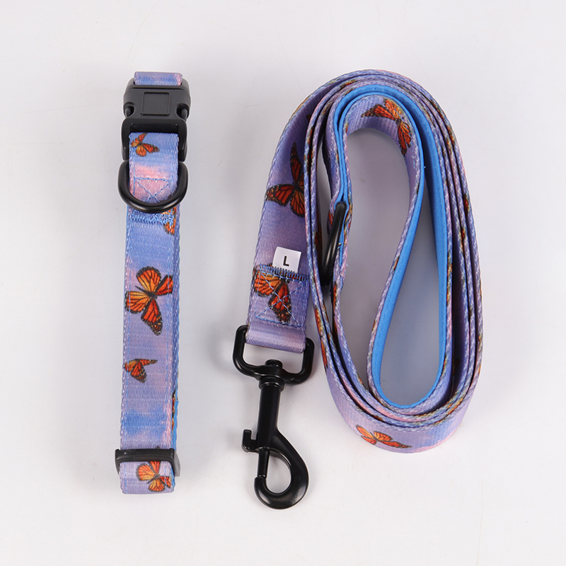 Wholesale Luxury Dog Items Polyester Reversible Dog Harness Set With Collar and Leash 9